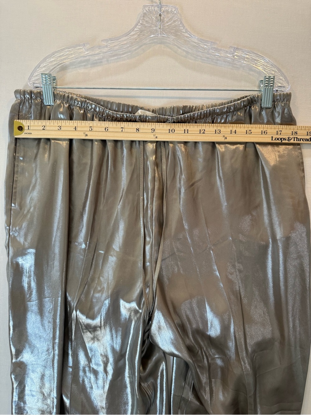 H&M Metallic Wide Leg Pants in Shimmery Silver - Picture 5 of 10